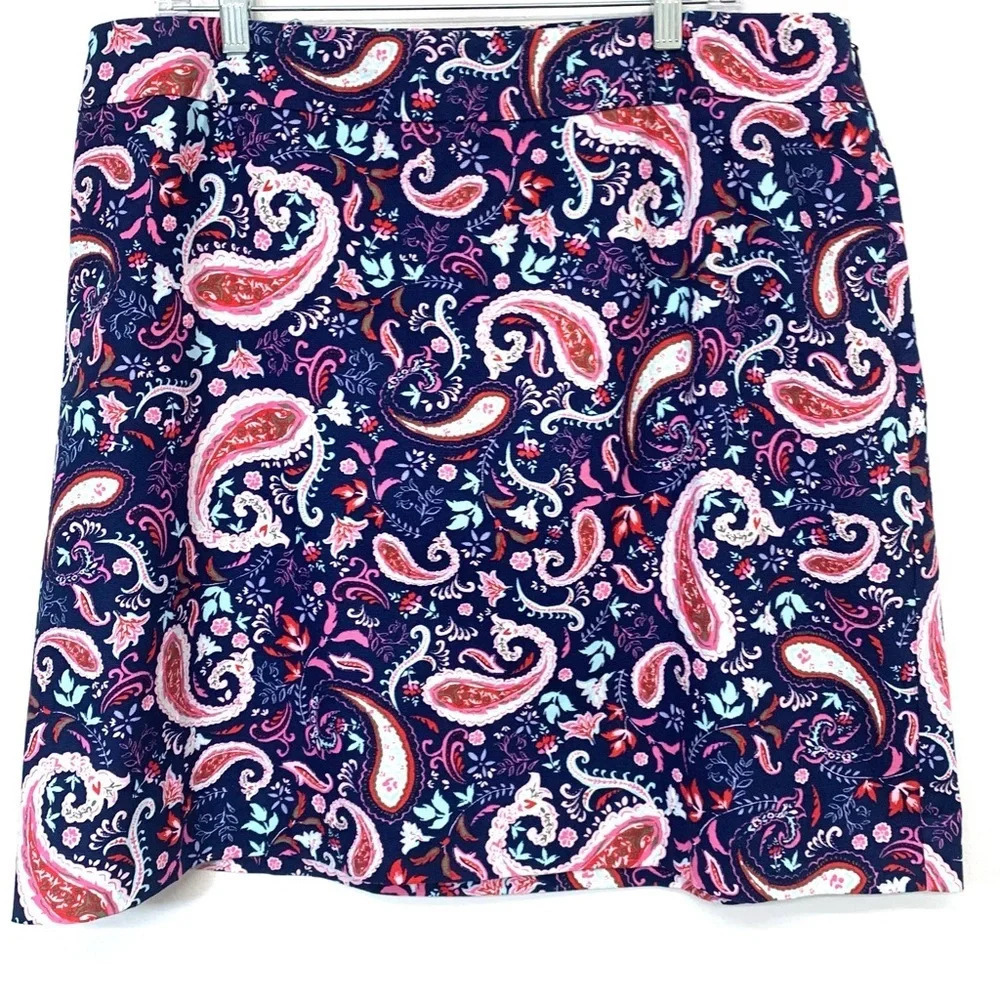 Talbots Skirt 16W Floral Colorful  Cotton Blend‎ Knee Length Stretch Work Casual